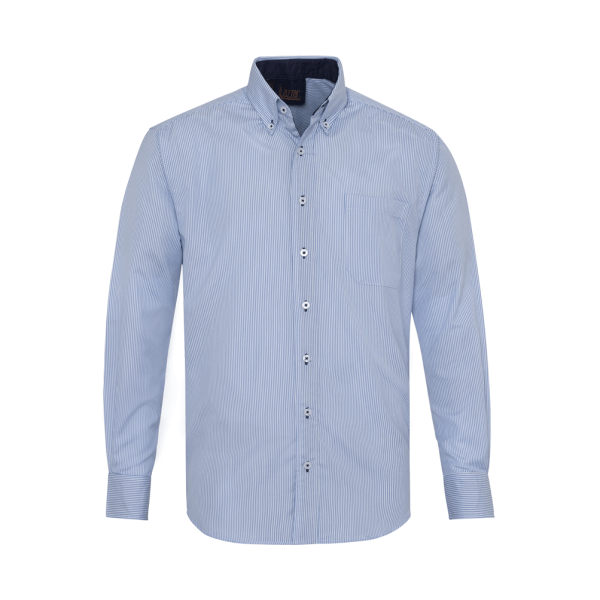 Executive Light Blue Stripes Long Sleeve Shirt For Men